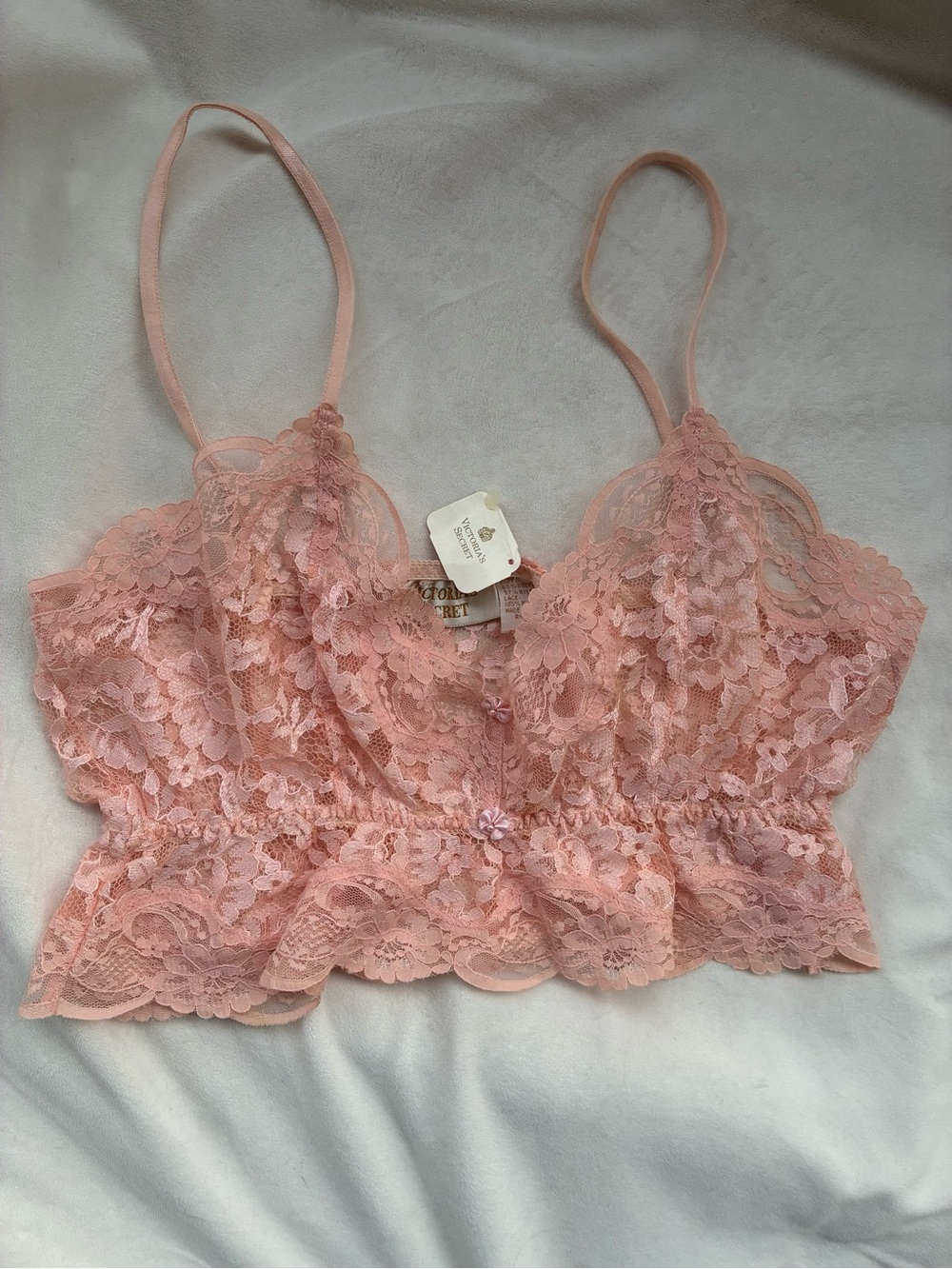 NWT Vintage Victoria’s Secret Gold Label Pink Lace Camisole Size M